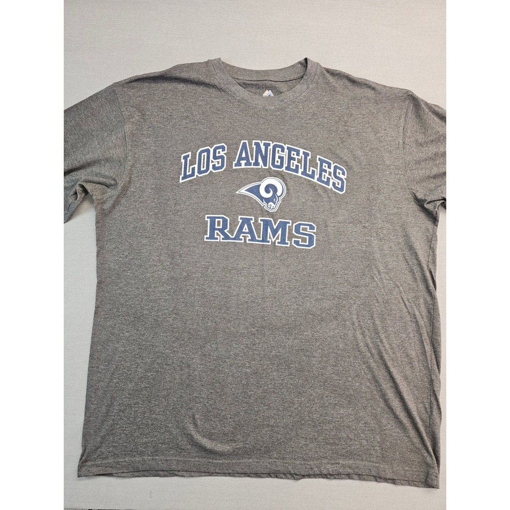 Majestic Los Angeles Rams Mens 4XT T Shirt Gray NFL Football Graphic Tee